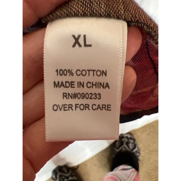 Pac Sun size XL shirt Aztec button up navy/burgundy rodeos festivals, Santa Fe - Picture 6 of 7